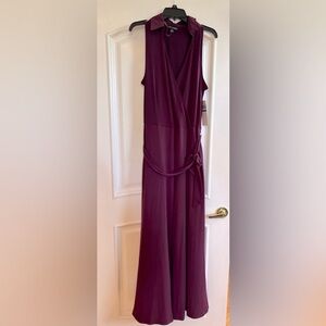 Nina Leonard Sleeveless Jumpsuit in rich plum/wine color size XL NWT